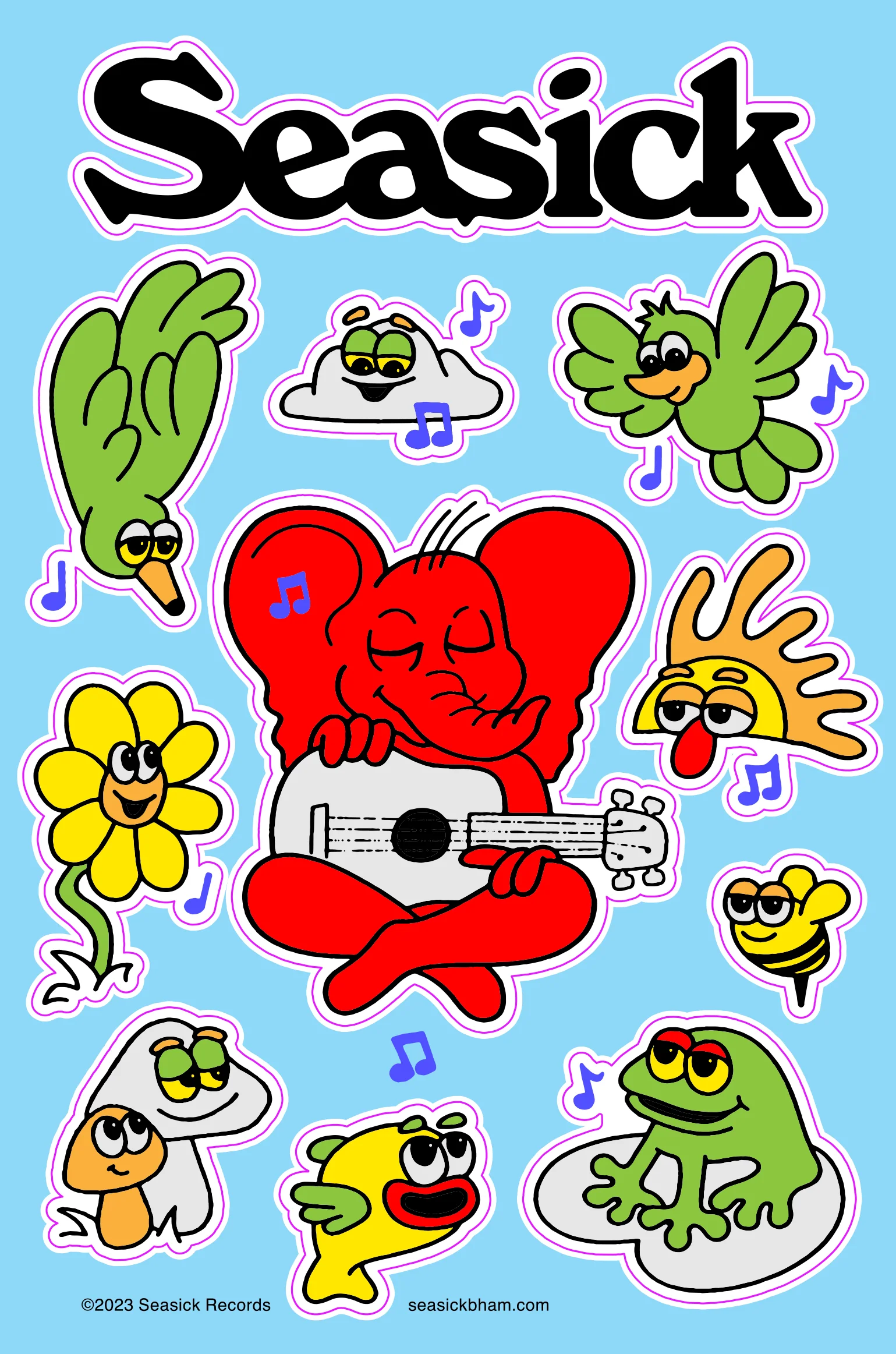Seasick Ike & Friends Sticker Sheet